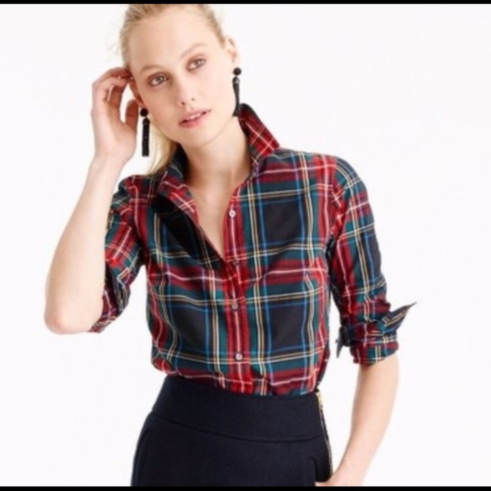 NWT J.Crew Stewart Tartan Plaid Perfect Shirt